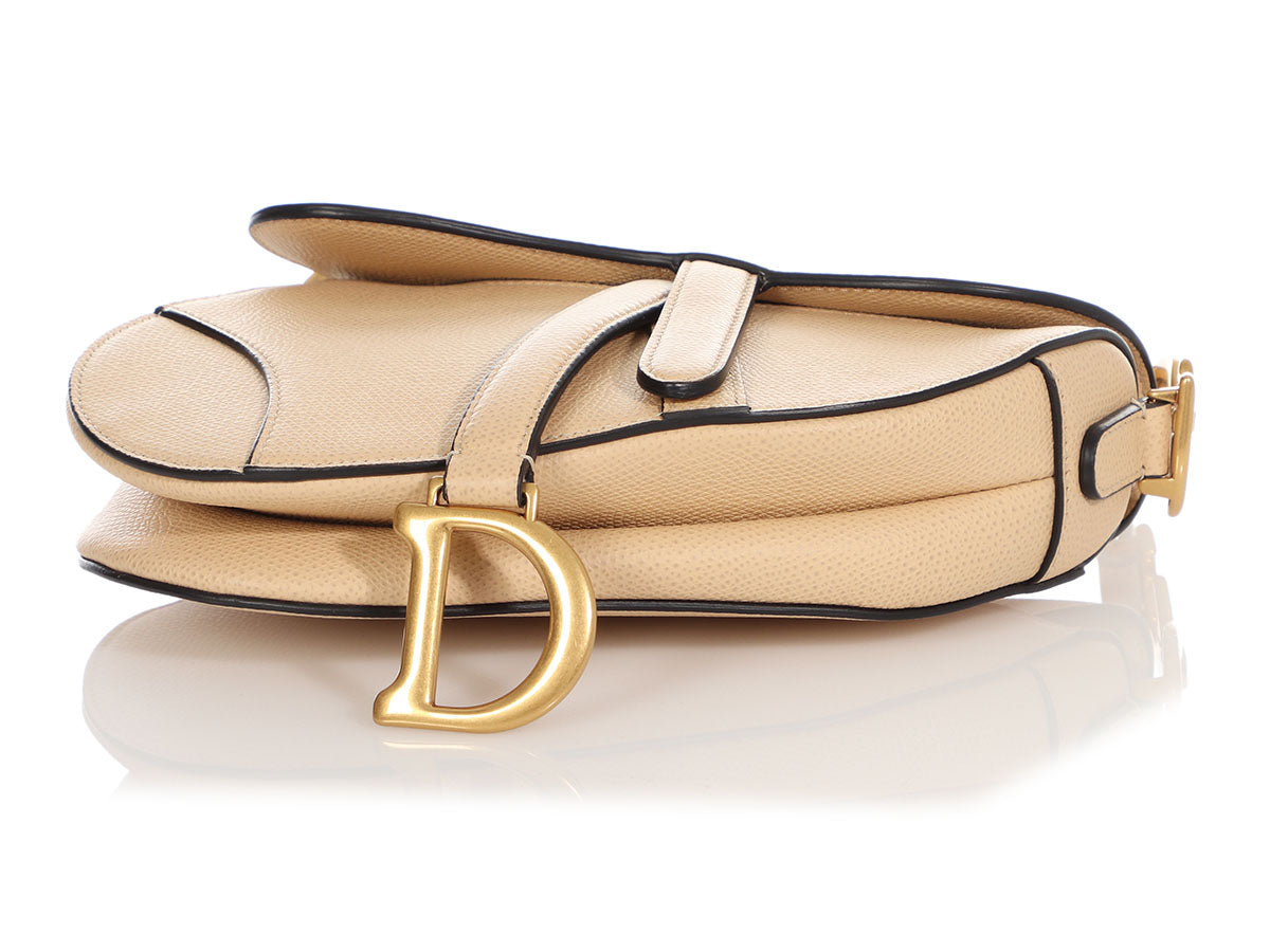 Saddle Bag Beige Grained Calfskin