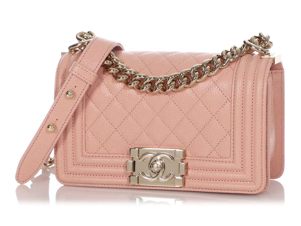 CHANEL  Bags  Pink Chanel Le Boy Caviar Medium Bag  Poshmark