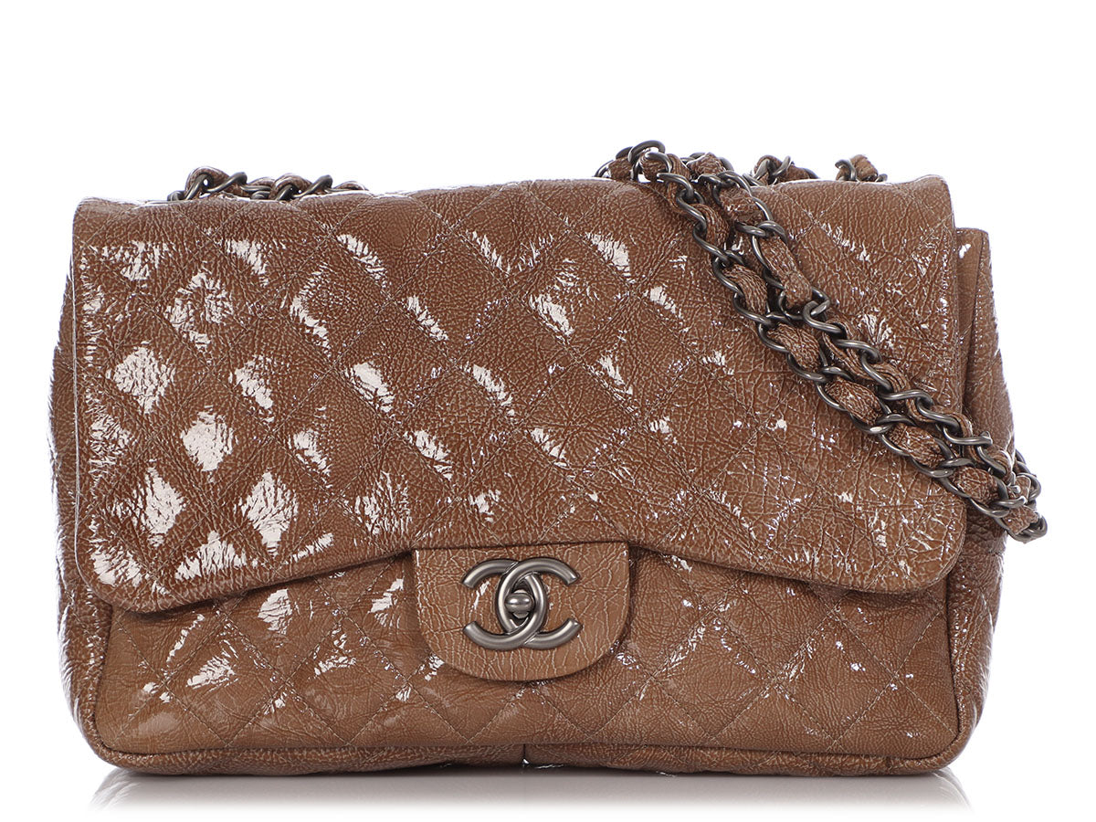 Chanel Silver Quilted Leather Jumbo Classic Single Flap Bag Chanel