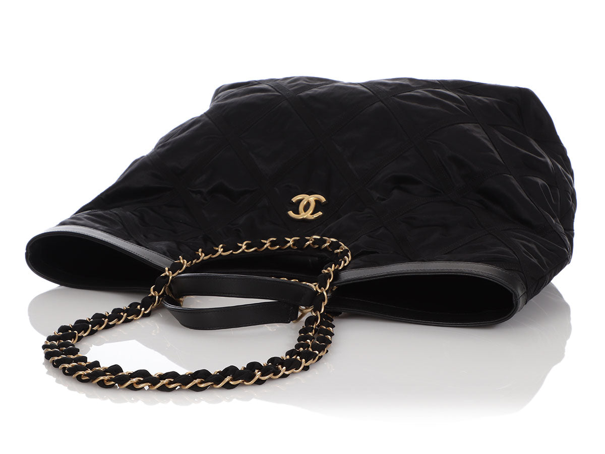 Chanel Black Quilted Nylon Flap Bag with Brushed Silver Hardware., Lot  #58221