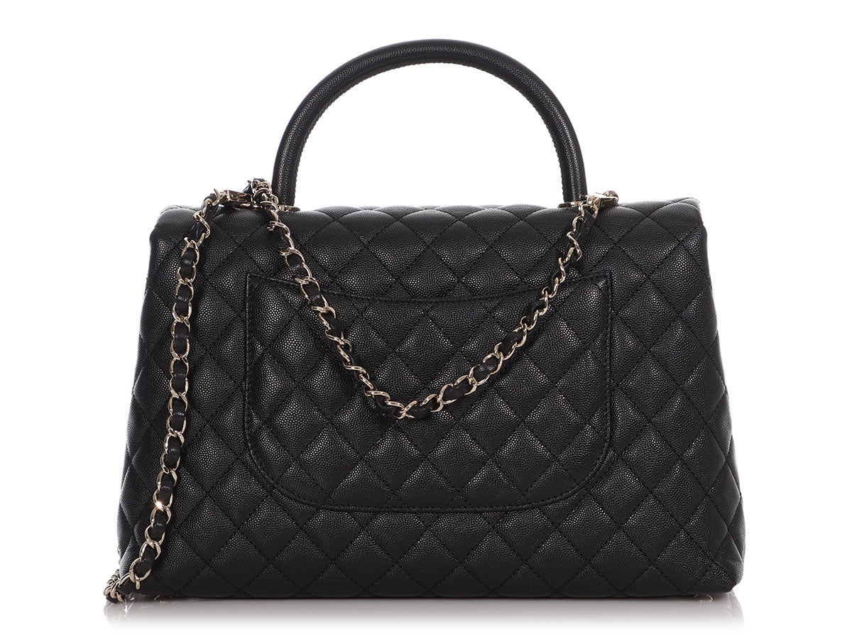 CHANEL Lambskin Stitched Coco Luxe Medium Flap Black 458590