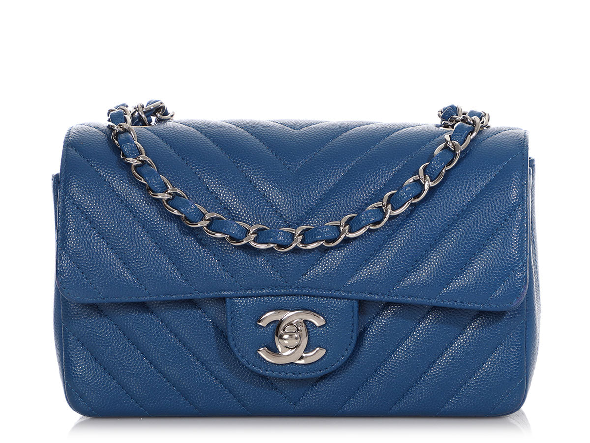 Chanel Metallic Blue 22 Small Bag  Rich Diamonds