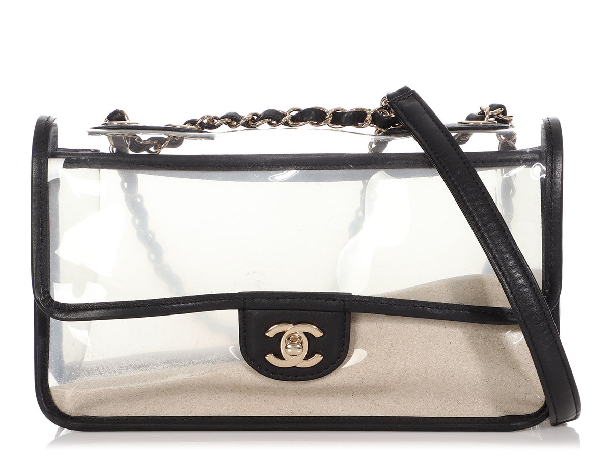 CHANEL Clear Transparent Plastic Rainbow Hardware Small Top Handle