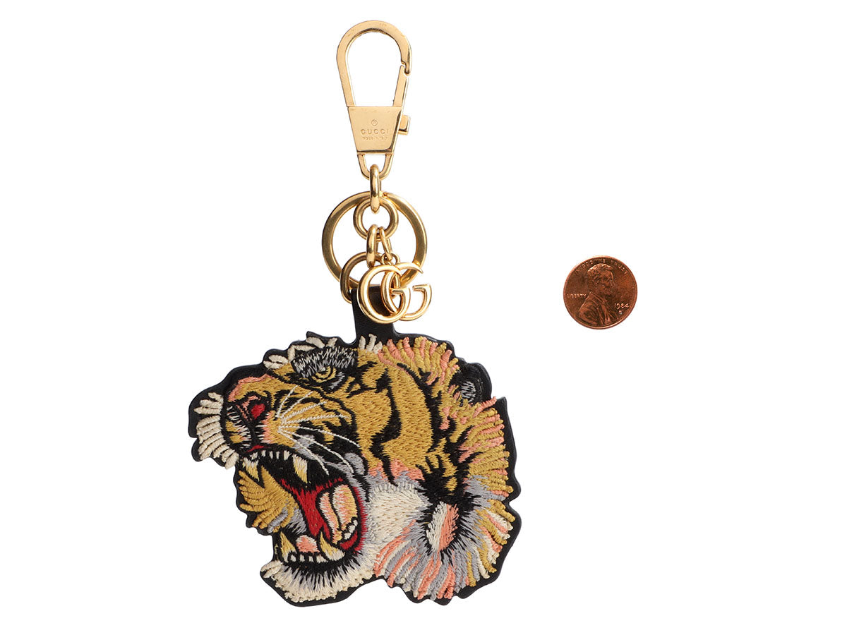 Gucci Tiger Keychain In Gold