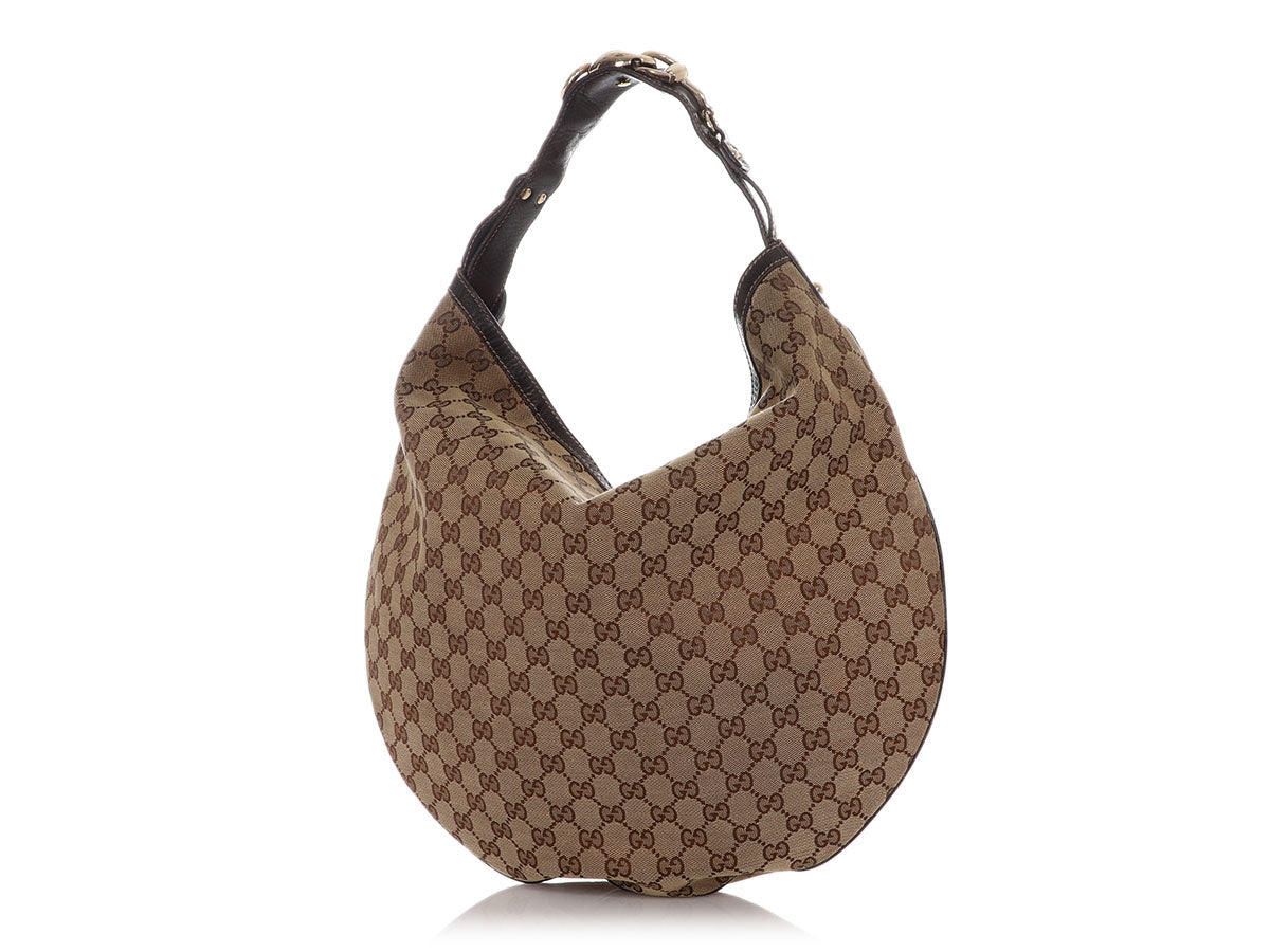 Gucci GG Canvas Large Horsebit Hobo - Brown Hobos, Handbags