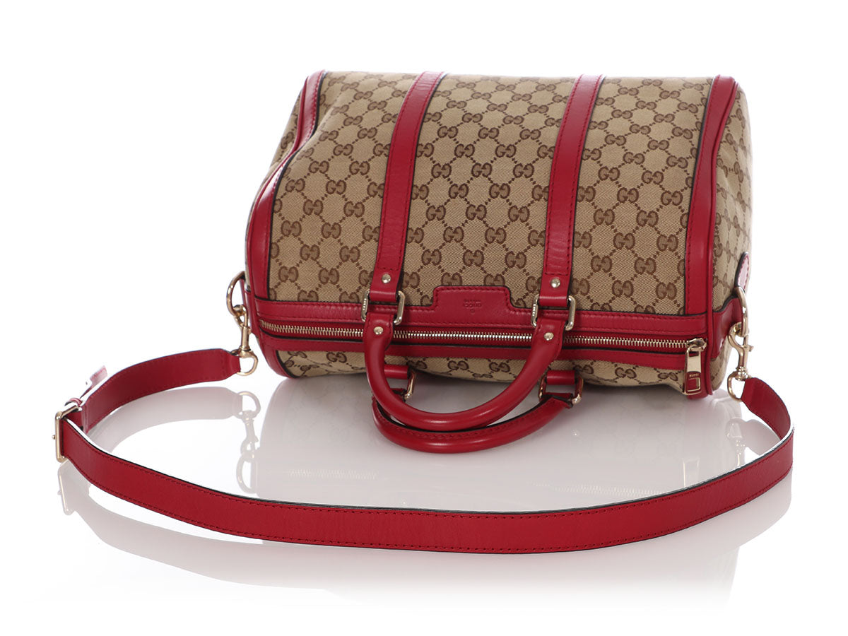 Gucci Vintage Red Monogram Crossbody Bag 