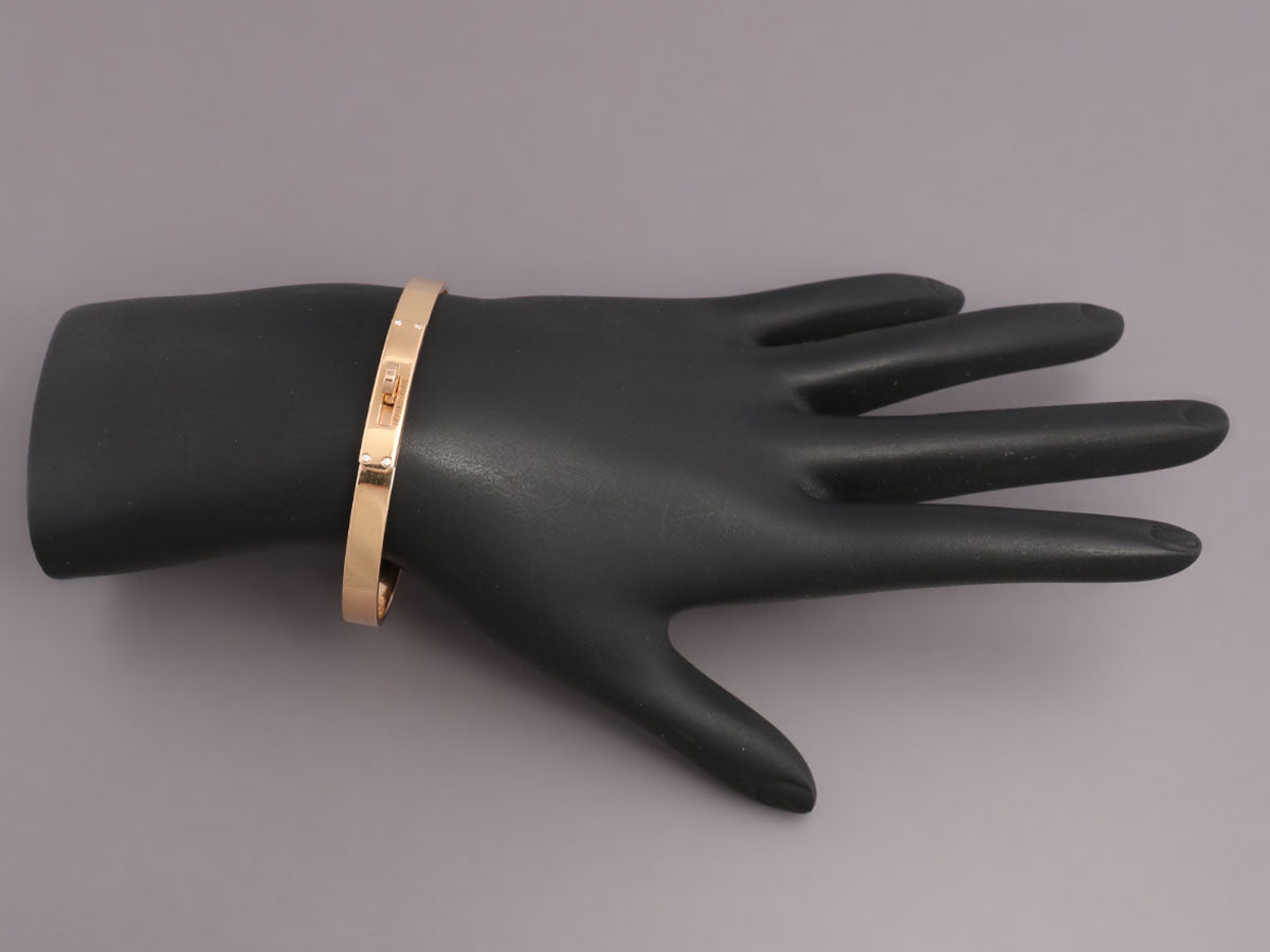 Hermès Kelly Bracelet Rose Gold Half Diamond SH – SukiLux