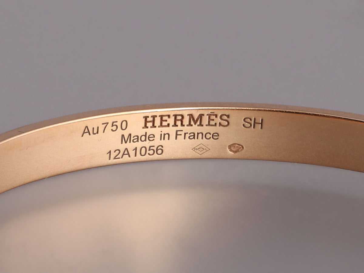 Hermes Kelly Bracelet 18K Rose Gold with 4 Diamonds Small Rose gold 21984027