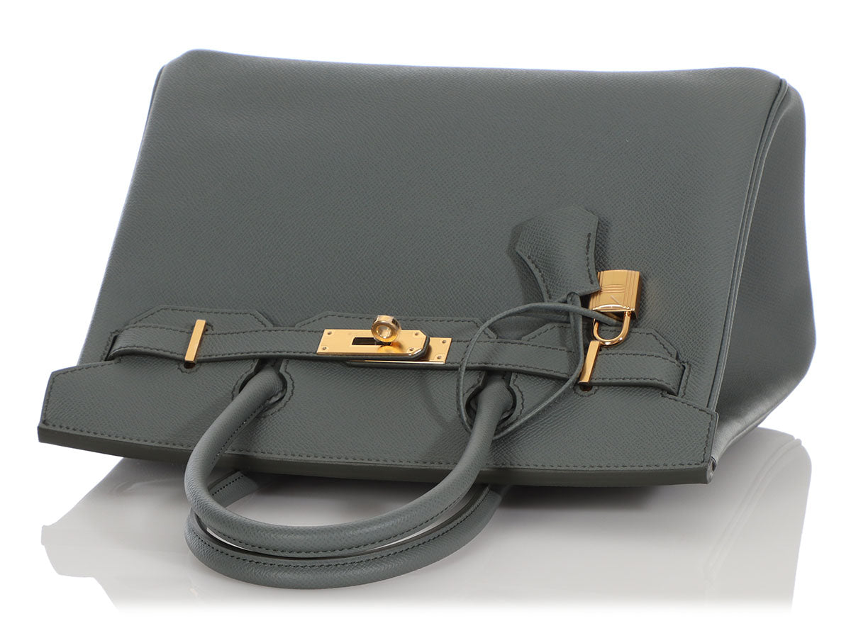 Hermes Kelly 28 Vert Amande Gray Epsom Sellier Bag New Color at