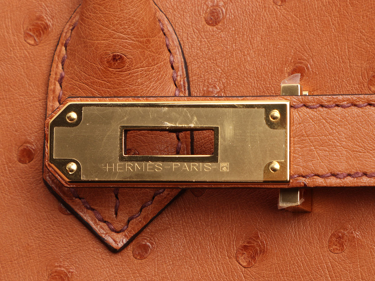 Hermès Cognac Ostrich Birkin 30 Gold Hardware, 2020 Available For