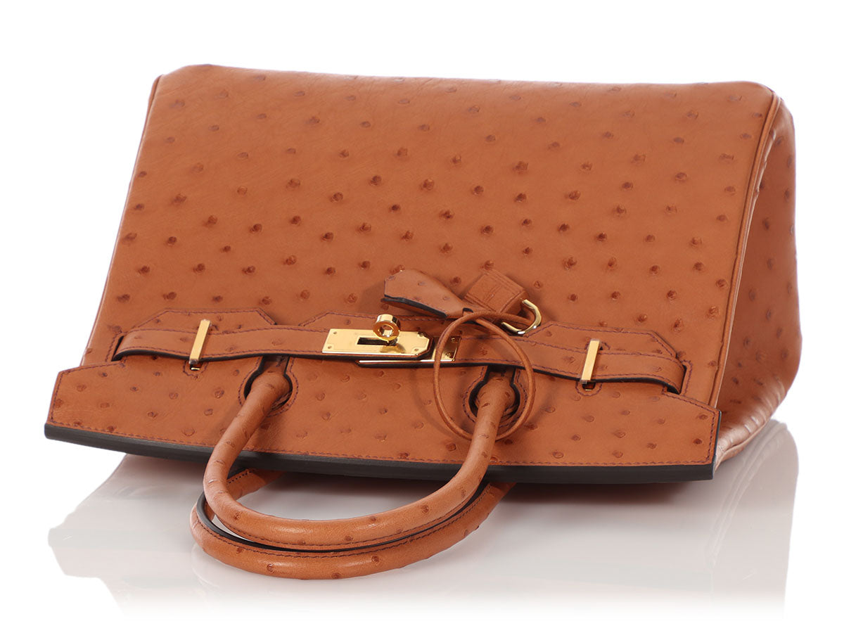 Hermès Ostrich Birkin 30 - Brown Handle Bags, Handbags - HER560671