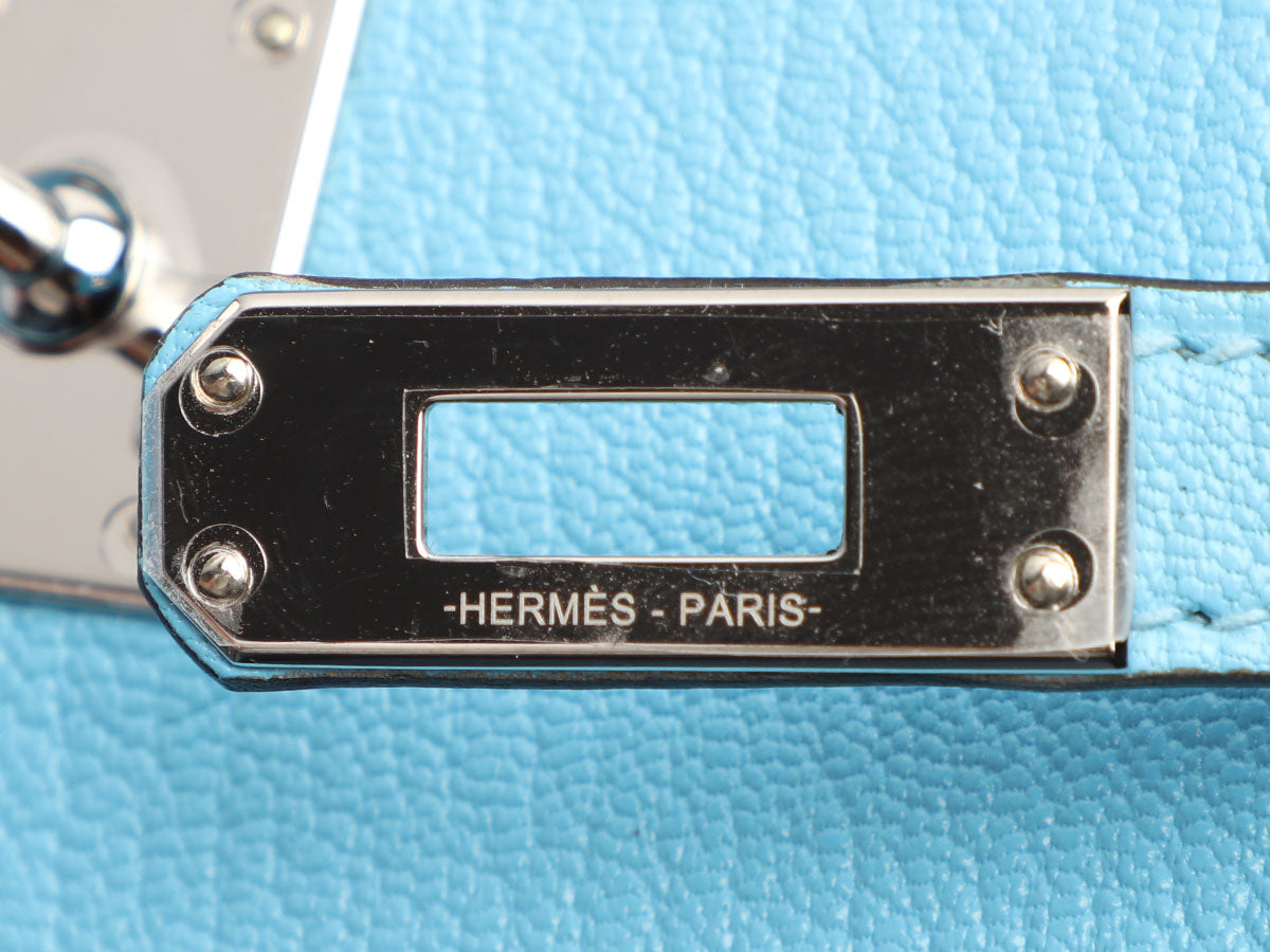 Hermès Mini Kelly 20 Celeste Epsom With Silver Hardware - AG Concierge Fzco