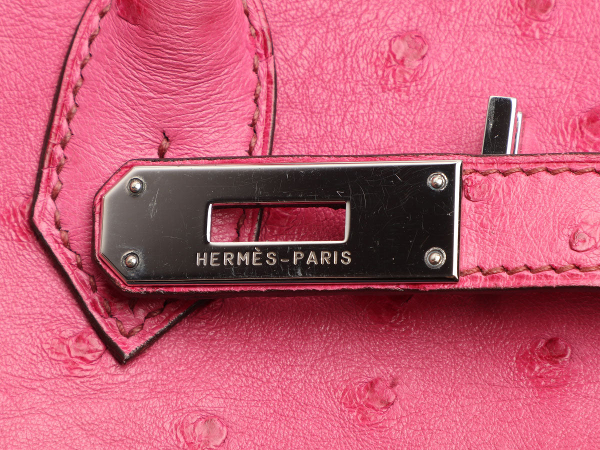 Hermes Birkin 25 Bag Fuchsia Ostrich Palladium Hardware