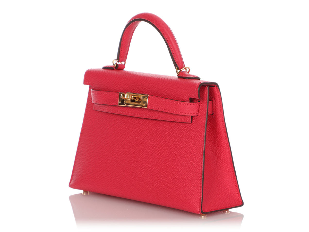 Hermès Tri Color Pink Red Epsom Mini 20 cm Kelly at 1stDibs