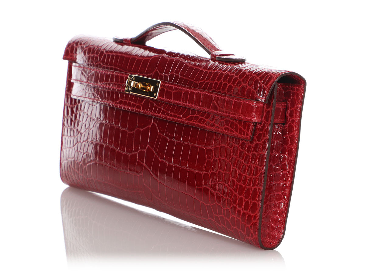 Sold at Auction: Hermes Kelly Cut Bag, Braise Crocodile, Gold Hardware