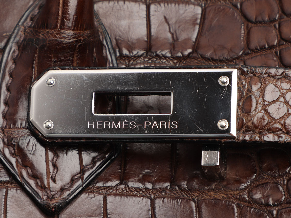 Hermès Birkin 30 Beton Crocodile Porosus Matte Gold Hardware GHW — The  French Hunter