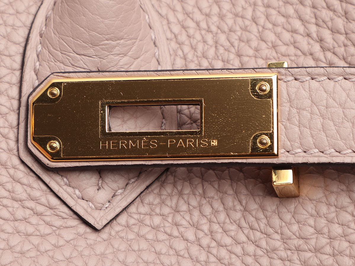 Rare* Hermes Birkin 30 Handbag Glycine Clemence Leather With