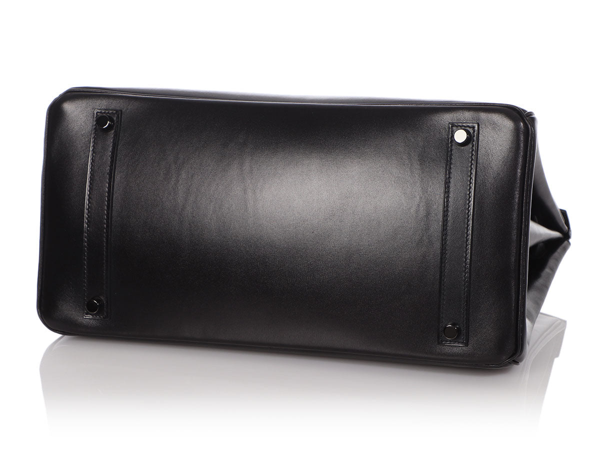 Hermès Birkin So Black Handbag in Black Box Leather