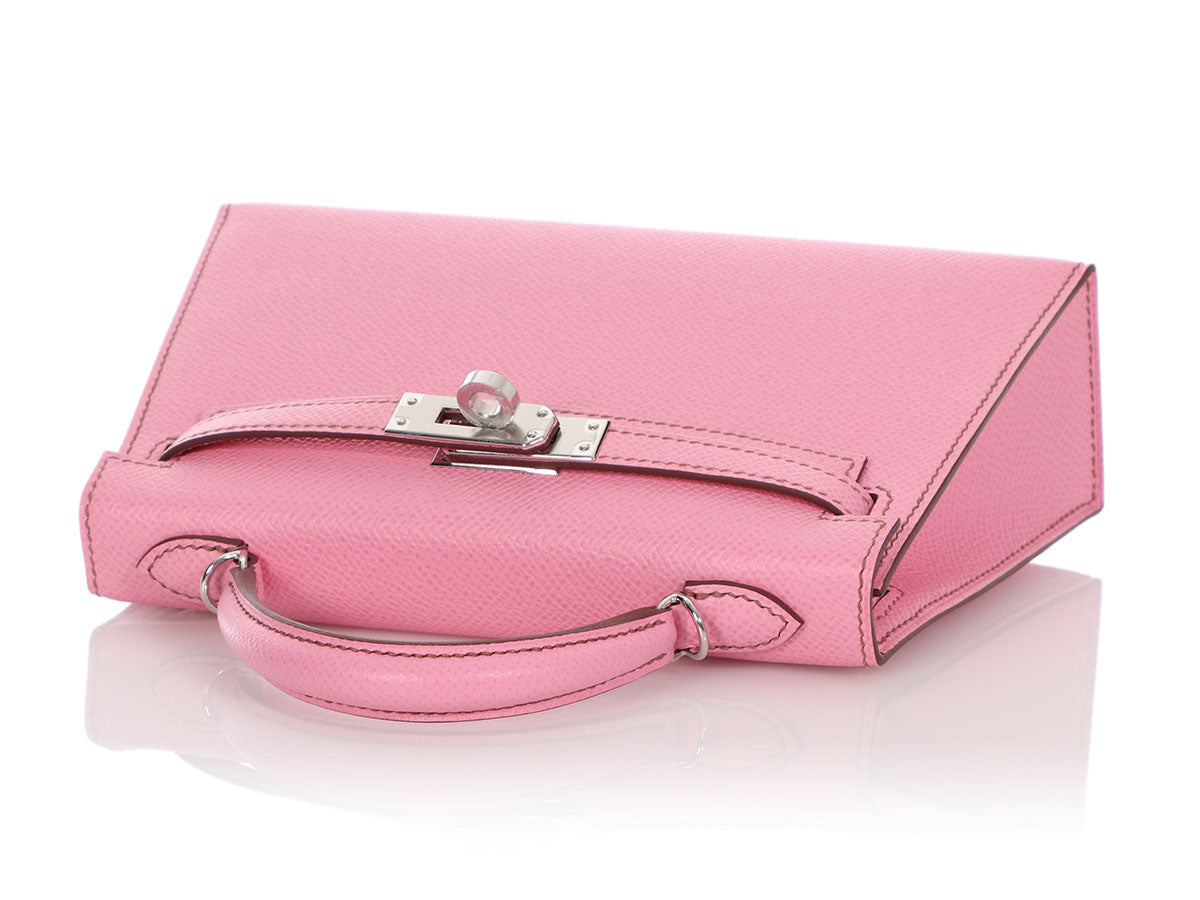Hermes Mini Kelly 20 Sellier Bag in 5P Pink Bubblegum Epsom