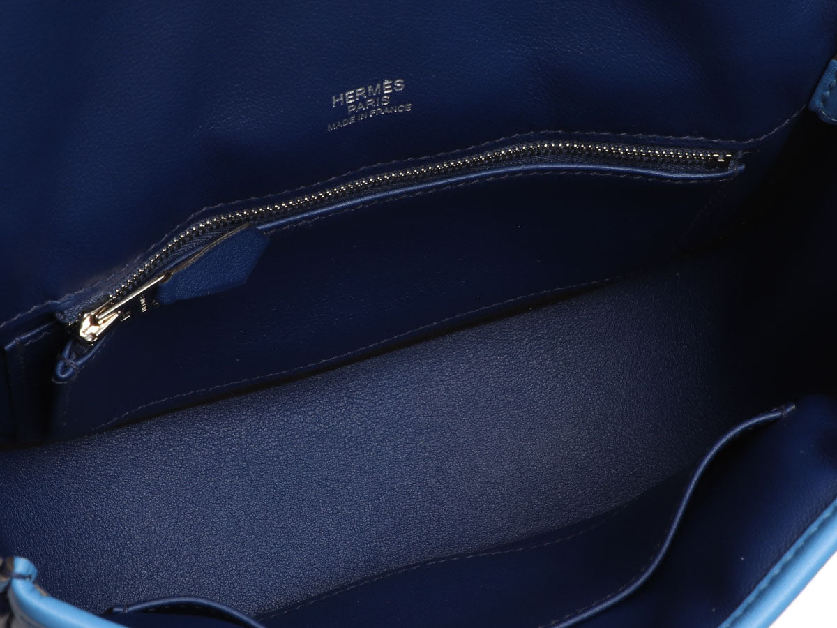 Hermes Berline Bag Perforated Swift 21 Blue 11234515