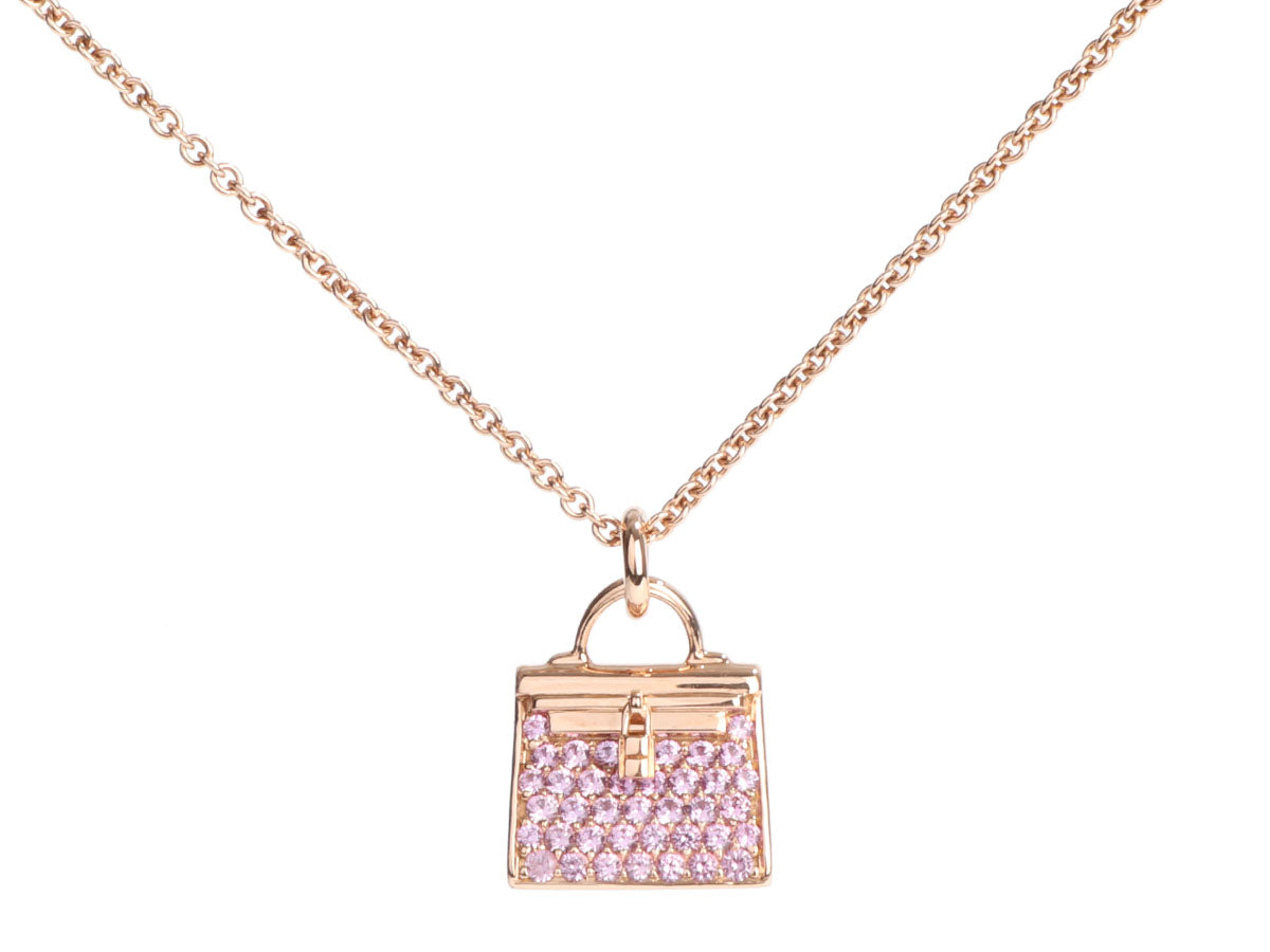 Louis Vuitton 18K Pink Sapphire Empreinte Clover Pendant Necklace