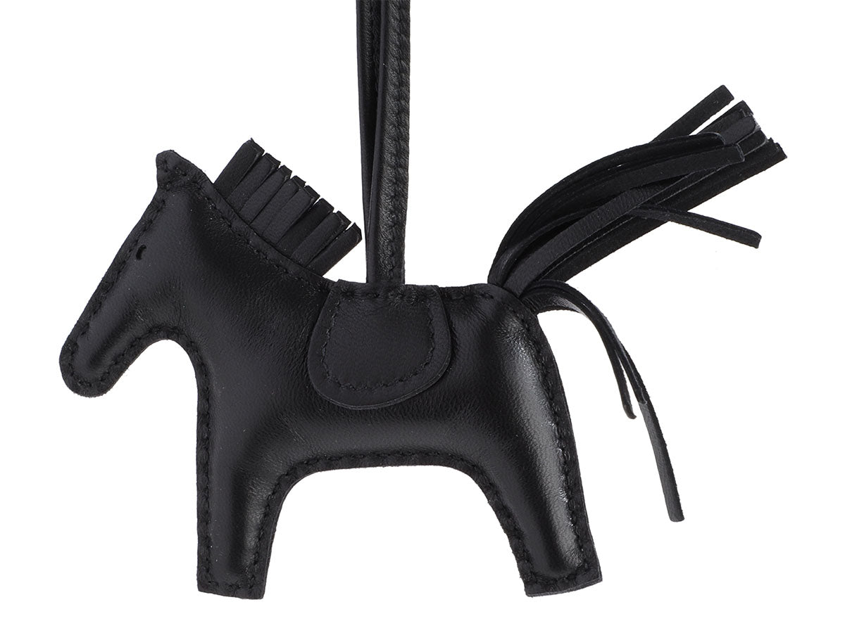 Hermès So Black Lambskin Grigri Rodeo Horse Bag Charm MM - Ann's