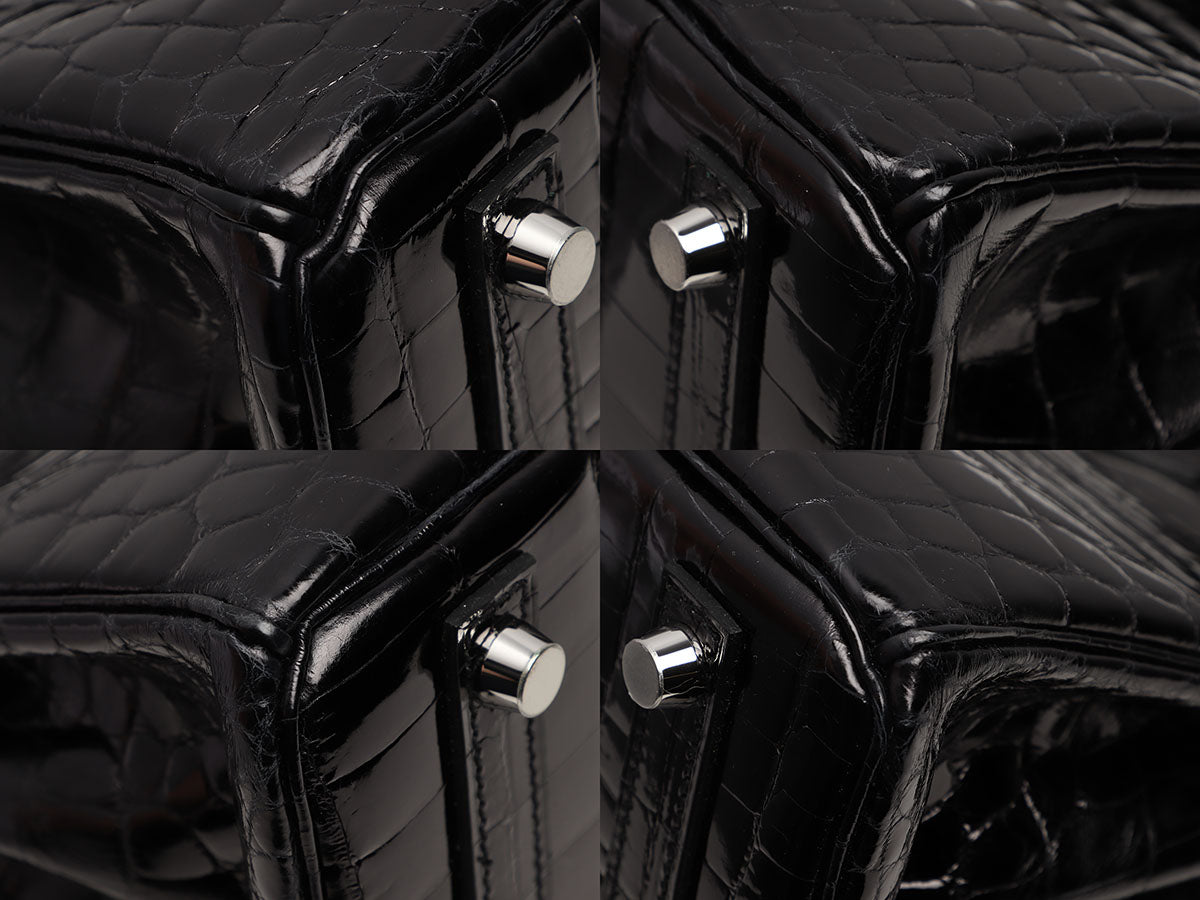 Birkin 25 Touch shinny niloticus crocodile & Novillo leather Noir – Kluxq