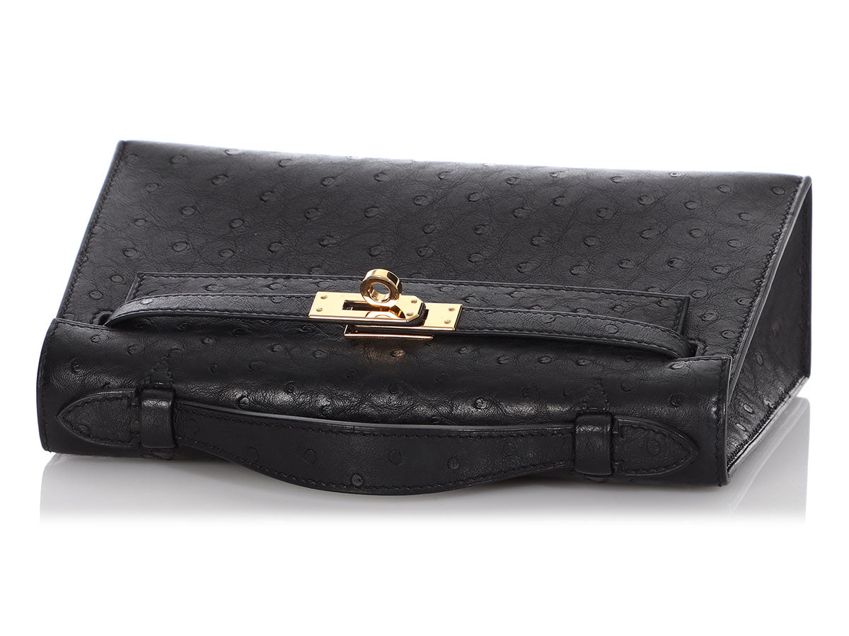 Hermès Ostrich Kelly Pochette - Brown Clutches, Handbags