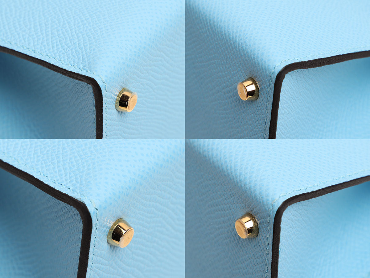 Hermès Tiny Kelly Micro Mini Celeste Epsom PHW