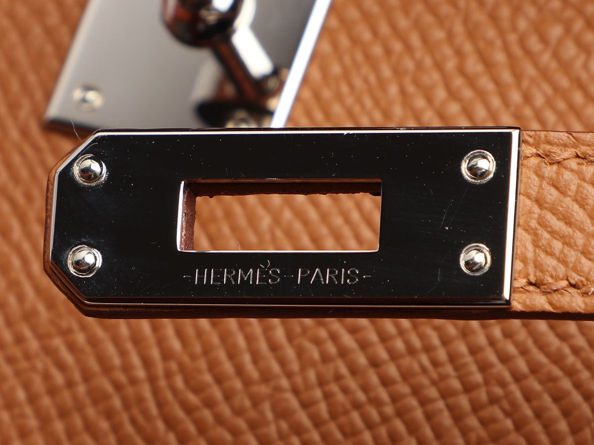Hermes Kelly Verso bag 28 Sellier Gold/ Jaune ambre Epsom leather Silver  hardware