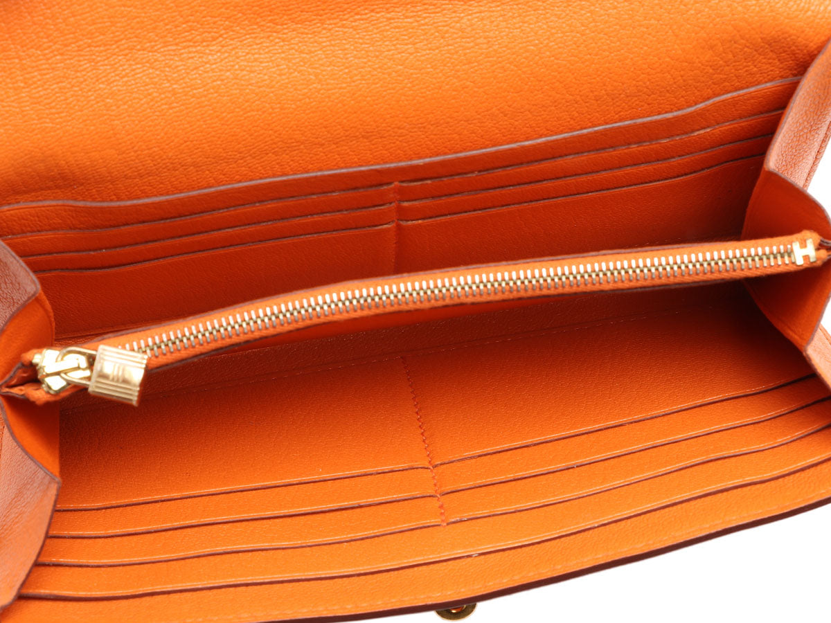 Prada Saffiano Large Zip Wallet Orange