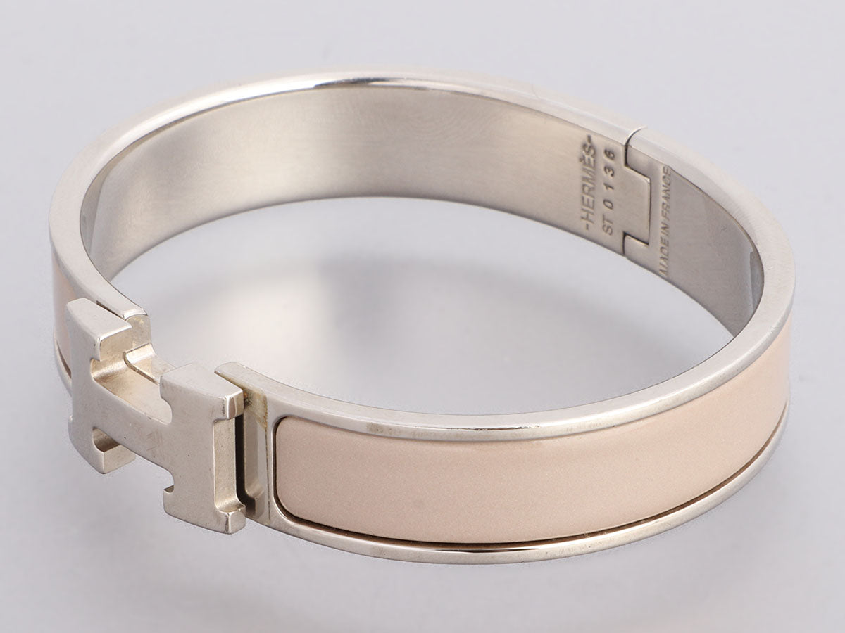 Hermès 2021 Gold and Grey Narrow Clic Cadenas Bracelet · INTO