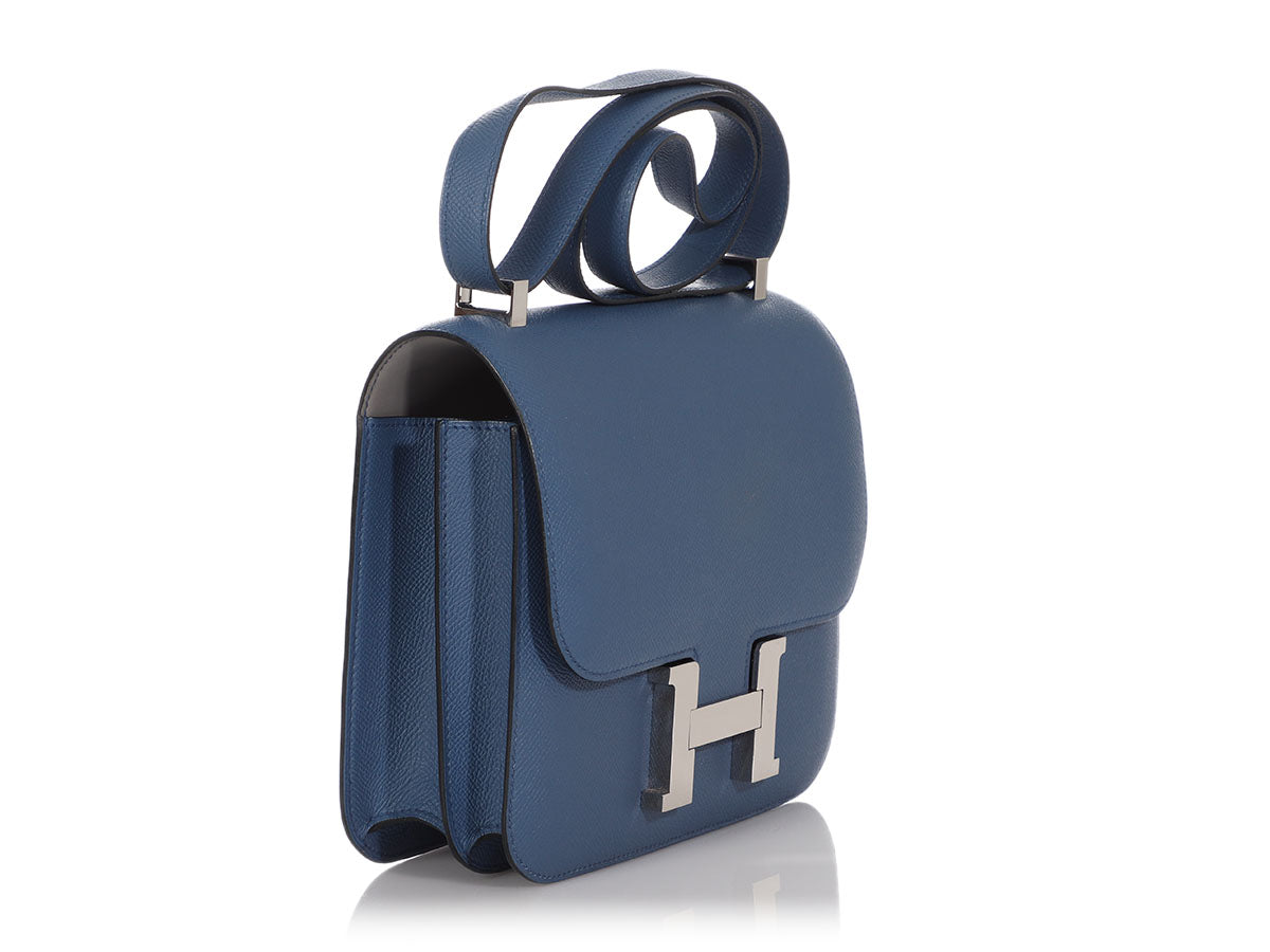 Hermès // Blue Agate Epsom Leather Constance 24 Shoulder Bag – VSP  Consignment