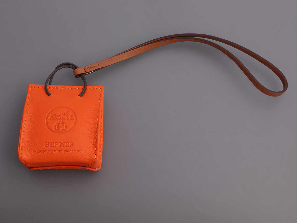 Rodéo pégase leather bag charm Hermès Orange in Leather - 19669277
