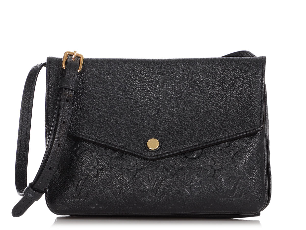 Authentic Louis Vuitton Black Empreinte Twice Crossbody Bag LV