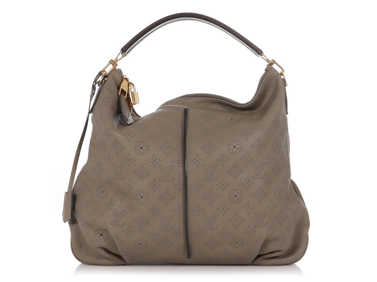 Louis Vuitton Taupe Mahina leather Selene MM Crossbody Shoulder Bag
