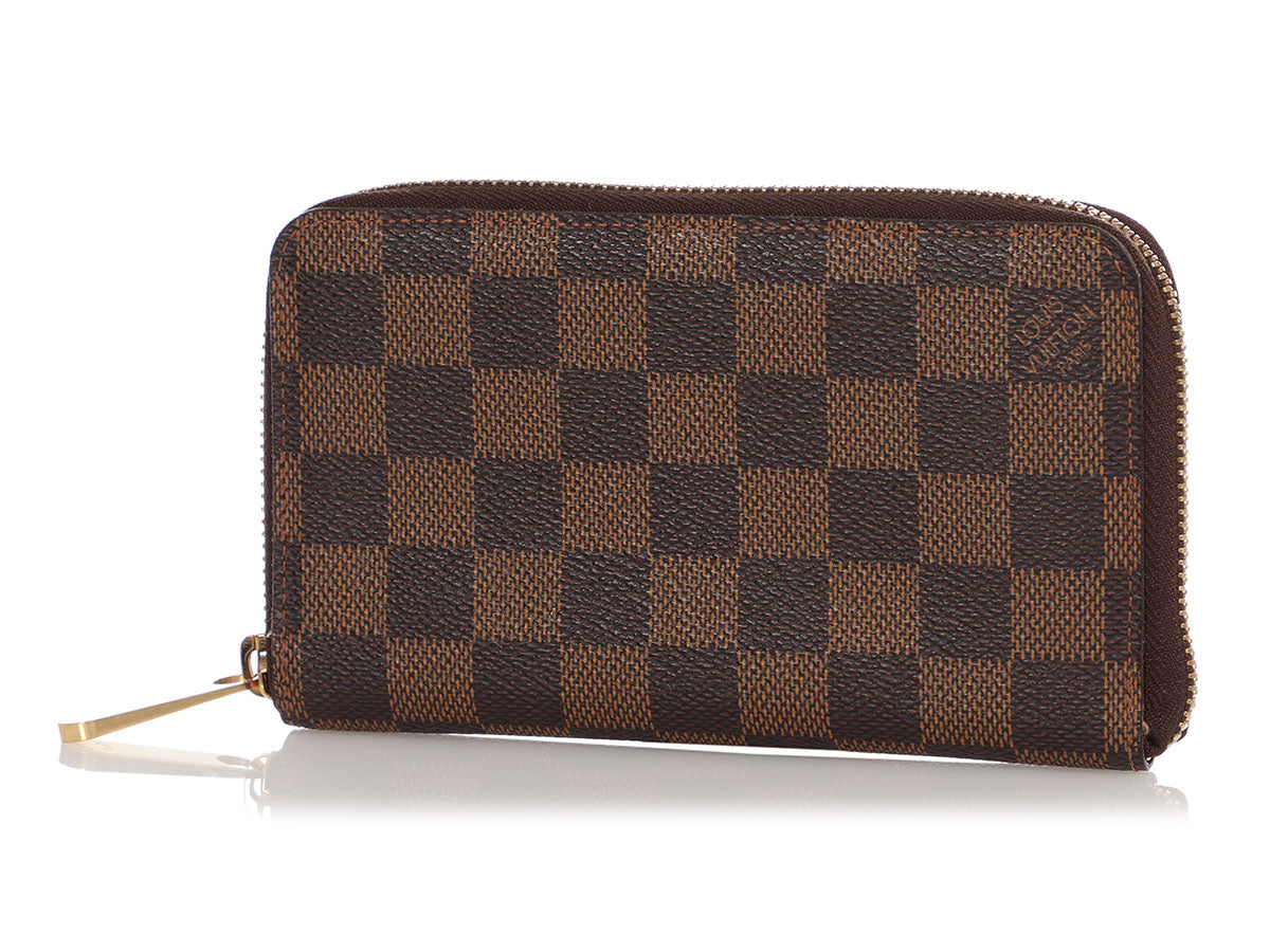 LV DAMIER EBENE DOUBLE ZIP Wallet High Quality W/ Inclusion