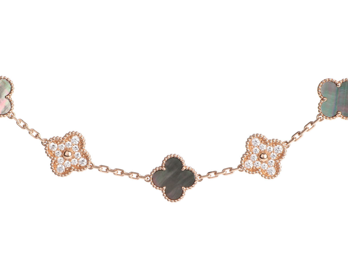 Van Cleef & Arpels Vintage Alhambra 18k Rose Gold 5 Motif Bracelet